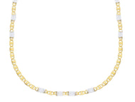 18K YELLOW WHITE GOLD FLAT CHAIN NECKLACE 2.5mm EYES OVALS CIRCLES & PLATES, 20