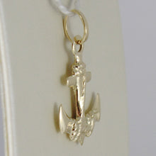 Load image into Gallery viewer, 18k yellow gold anchor rope charm pendant smooth luminous bright made in Italy
