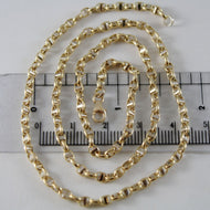 18k yellow white gold chain sailor's navy oval link 3 mm, 23.6