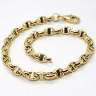 18k yellow white gold 4mm oval navy mariner nautical bracelet 8.3
