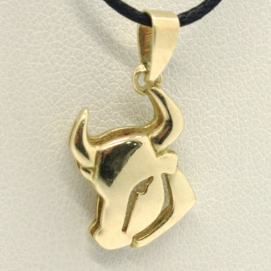 solid 18k yellow gold zodiac sign pendant, zodiacal charm, taurus made in Italy.