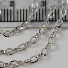 Load image into Gallery viewer, 18k white gold chain mini 2 mm rolo oval mirror link 15.75 inches made in Italy.
