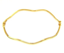 Load image into Gallery viewer, 18K YELLOW GOLD BRACELET ONDULATE BANGLE 2mm SQUARE TUBE, SMOOTH, SAFETY CLOSURE

