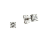 SOLID 18K WHITE GOLD ORSINI EARRINGS WITH DIAMONDS MADE IN ITALY.