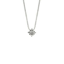 Load image into Gallery viewer, 18K WHITE GOLD ORSINI NECKLACE WITH DIAMOND 0.02 &amp; VENETIAN CHAIN MADE IN ITALY
