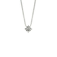 18K WHITE GOLD ORSINI NECKLACE WITH DIAMOND 0.02 & VENETIAN CHAIN MADE IN ITALY.