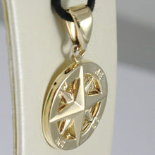 Load image into Gallery viewer, 18K YELLOW GOLD WIND ROSE COMPASS CHARM PENDANT, MADE IN ITALY, DIAMETER 19 MM
