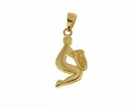 solid 18k yellow gold zodiac sign pendant zodiacal charm aquarius made in Italy.