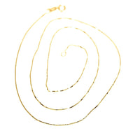 18K YELLOW GOLD CHAIN NECKLACE 0.5 mm MINI VENETIAN LINK 24 INCHES MADE IN ITALY.