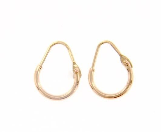 18k rose gold round circle earrings diameter 8 mm width 1.7 mm, made in Italy