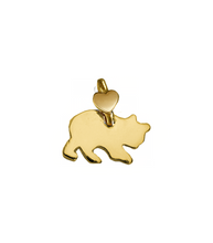 Load image into Gallery viewer, SOLID 9K YELLOW GOLD SMALL 10mm PENDANT FLAT BEAR MADE IN ITALY BY DODO MARIANI.
