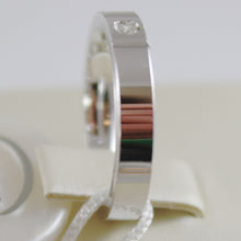 Load image into Gallery viewer, 18k white gold wedding band Unoaerre square comfort ring, diamond made in Italy
