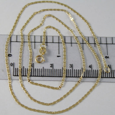 18K YELLOW GOLD CHAIN MINI OVAL FLAT LINK 1 MM WIDTH 19.70 INCHES MADE IN ITALY.