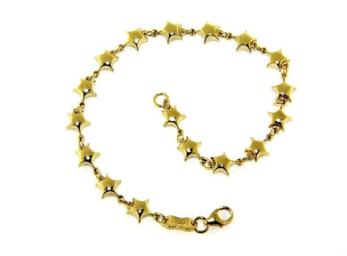 18K YELLOW GOLD BRACELET ROW OF 5mm RONDED STARS, LENGTH 18cm 7.1