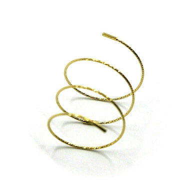 18k yellow gold magicwire long half phalanx ring, elastic worked wire, snake.