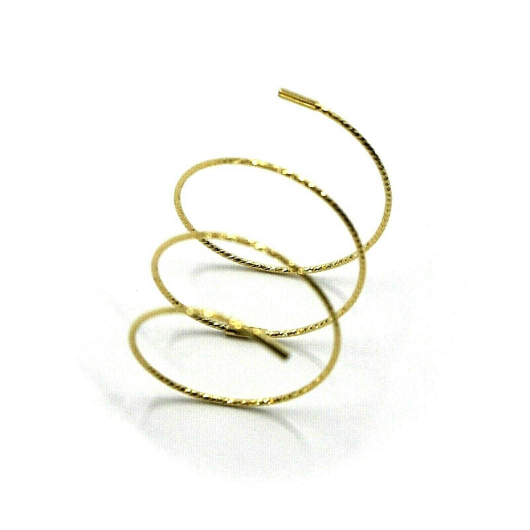 18K YELLOW GOLD MAGICWIRE LONG HALF PHALANX RING, ELASTIC WORKED WIRE, SNAKE