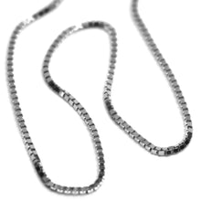 Load image into Gallery viewer, SOLID 18K WHITE GOLD CHAIN 1.1 MM VENETIAN SQUARE BOX 15.75&quot;, 40 cm, ITALY MADE.
