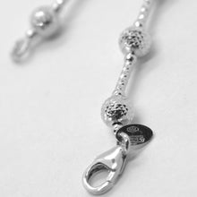 Load image into Gallery viewer, 18k white gold chain finely worked 5 mm ball spheres and tube link, 15.8 inches.
