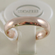 Load image into Gallery viewer, 18k rose gold wedding band unoaerre comfort ring marriage 4 mm, made in Italy.
