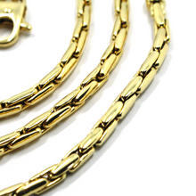 Load image into Gallery viewer, 18K YELLOW GOLD CHAIN 2.5mm SQUARE ROUNDED CABLE TUBE RECTANGULAR LINK 60cm 24&quot;.
