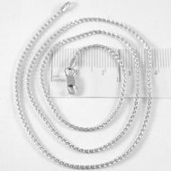 SOLID 18K WHITE GOLD SPIGA WHEAT EAR CHAIN 24 INCHES, 1.5 MM, MADE IN ITALY.