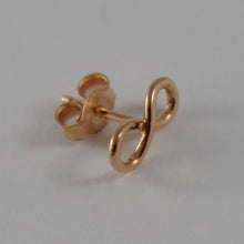 Load image into Gallery viewer, SOLID 18K ROSE GOLD EARRINGS WITH MINI INFINITY SYMBOL, INFINITE, MADE IN ITALY.
