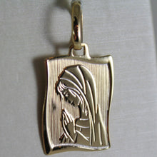 Load image into Gallery viewer, 18K YELLOW GOLD SQUARE MEDAL VIRGIN MARY MADONNA ENGRAVABLE MADE IN ITALY
