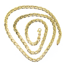 Load image into Gallery viewer, SOLID 18K YELLOW GOLD CHAIN BIG TIGER EYE INFINITY FLAT 5mm FIGURE 8 LINKS, 20&quot;.
