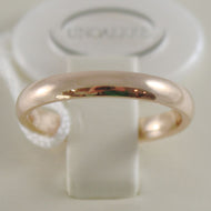 18K YELLOW GOLD WEDDING BAND UNOAERRE COMFORT RING MARRIAGE 3 MM, MADE IN ITALY.