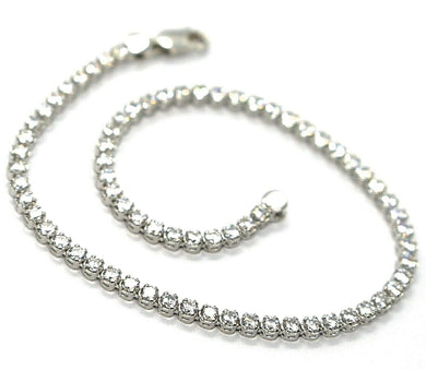 18k white gold tennis bracelet cubic zirconia width 2.5 mm lobster clasp closure.