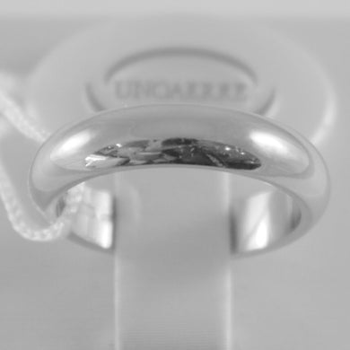 SOLID 18K WHITE GOLD WEDDING BAND UNOAERRE RING 7 GRAMS MARRIAGE MADE IN ITALY.