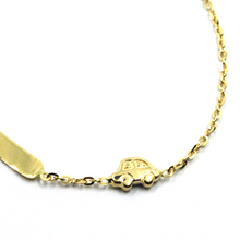 Load image into Gallery viewer, 18k yellow gold kid child boy bracelet with rounded car and engraving plate.
