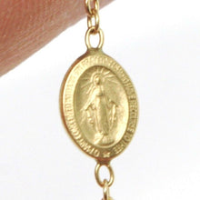 Load image into Gallery viewer, 18k yellow gold rosary bracelet, 2.5 mm spheres, Cross &amp; miraculous medal.
