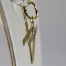 Load image into Gallery viewer, SOLID 18K YELLOW GOLD FLAT CROSS SQUARED ARCHED, SMOOTH, LUMINOUS, MADE IN ITALY
