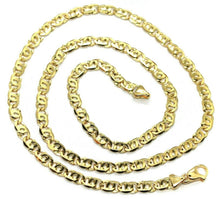 Load image into Gallery viewer, SOLID 18K YELLOW GOLD CHAIN BIG TIGER EYE INFINITY FLAT LINKS 4.5 mm, 24&quot;, 60cm.
