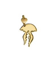 Load image into Gallery viewer, SOLID 9K YELLOW GOLD SMALL 15mm PENDANT JELLYFISH MADE IN ITALY BY DODO MARIANI.
