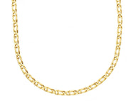 18K YELLOW GOLD CHAIN, SMALL 2.2mm, TIGER EYE ELONGATED ONDULATE LINKS 45cm 18