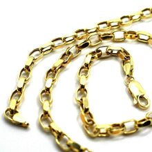 Load image into Gallery viewer, 18K YELLOW GOLD CHAIN BIG 4mm OVAL SQUARED LINKS, 20&quot;, 50cm, MADE IN ITALY.
