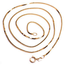 Load image into Gallery viewer, SOLID 18K ROSE GOLD CHAIN 1.1 MM VENETIAN SQUARE BOX 17.7&quot;, 45 cm, ITALY MADE.
