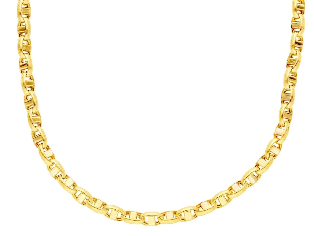 18K YELLOW GOLD CHAIN SAILOR'S NAUTICAL NAVY MARINER OVAL 3.5mm LINK, 20