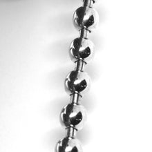 Load image into Gallery viewer, 18k white gold bracelet, semirigid, elastic, big 5 mm smooth balls spheres.
