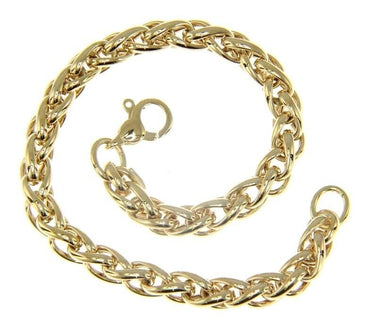 18K YELLOW GOLD BRACELET, SPIGA WHEAT, THICKNESS 5mm, TWISTED, SHOWY, WAVY, EAR.