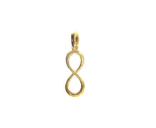 Load image into Gallery viewer, SOLID 18K YELLOW GOLD SMALL 12mm 0.47&quot; INFINITE PENDANT, CHARM, MADE IN ITALY.
