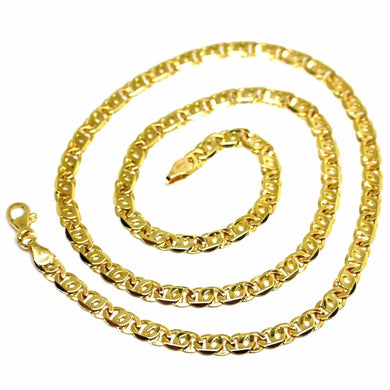 SOLID 18K YELLOW GOLD CHAIN BIG TIGER EYE INFINITY FLAT LINKS 5.5 mm, 20