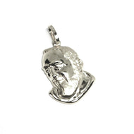 18k white gold pendant, Saint Pio of Pietrelcina face, 20mm satin very detailed.