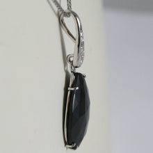 Load image into Gallery viewer, 18k white gold necklace, diamond ct 0.07, drop black spinel ct 9.5 made in Italy
