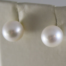 Load image into Gallery viewer, SOLID 18K YELLOW GOLD EARRINGS WITH PEARL PEARLS 8 MM, MADE IN ITALY

