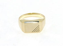Load image into Gallery viewer, 18k yellow gold band man ring rectangular engravable satin smooth made in Italy
