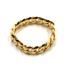 Load image into Gallery viewer, 18K YELLOW GOLD MAN BAND 6mm THICK SOLID MIAMI CUBAN CURB CHAIN RING.
