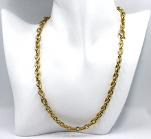 Load image into Gallery viewer, 18K YELLOW GOLD CHAIN NECKLACE 17.7&quot;, ROUND CIRCLE ROLO BIG OVAL LINKS 8.5x6.5mm.
